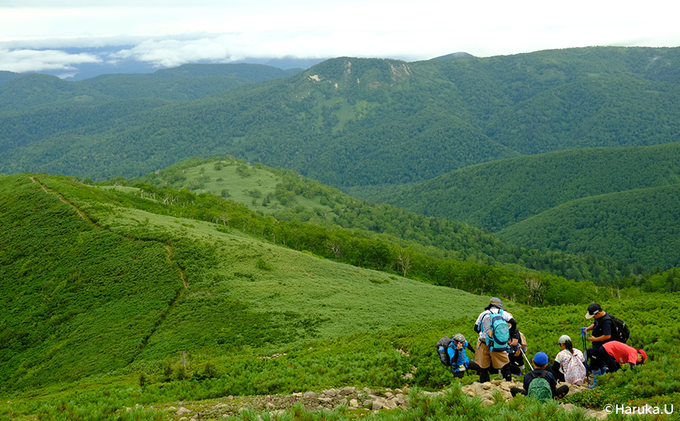 天塩岳登山を楽しむ人たち